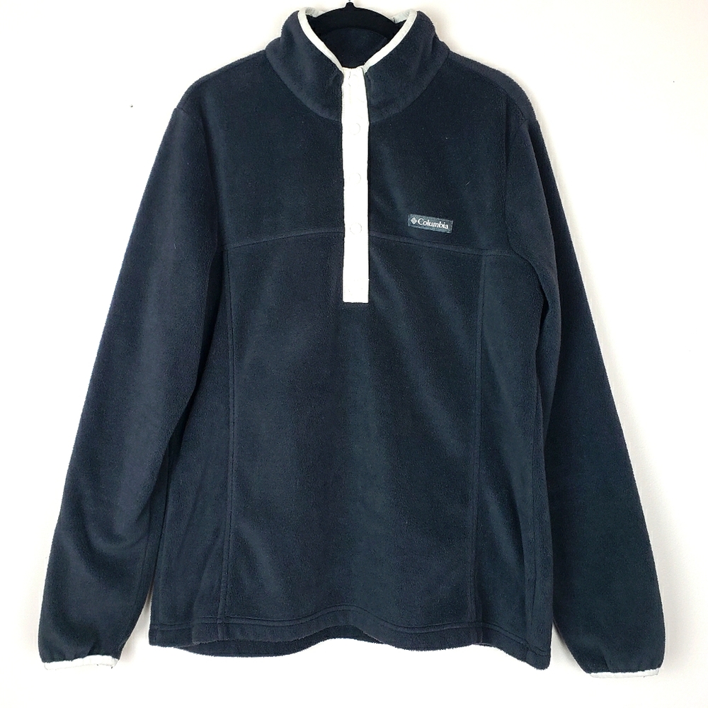 Columbia pull over dark gray/black fleece sz L